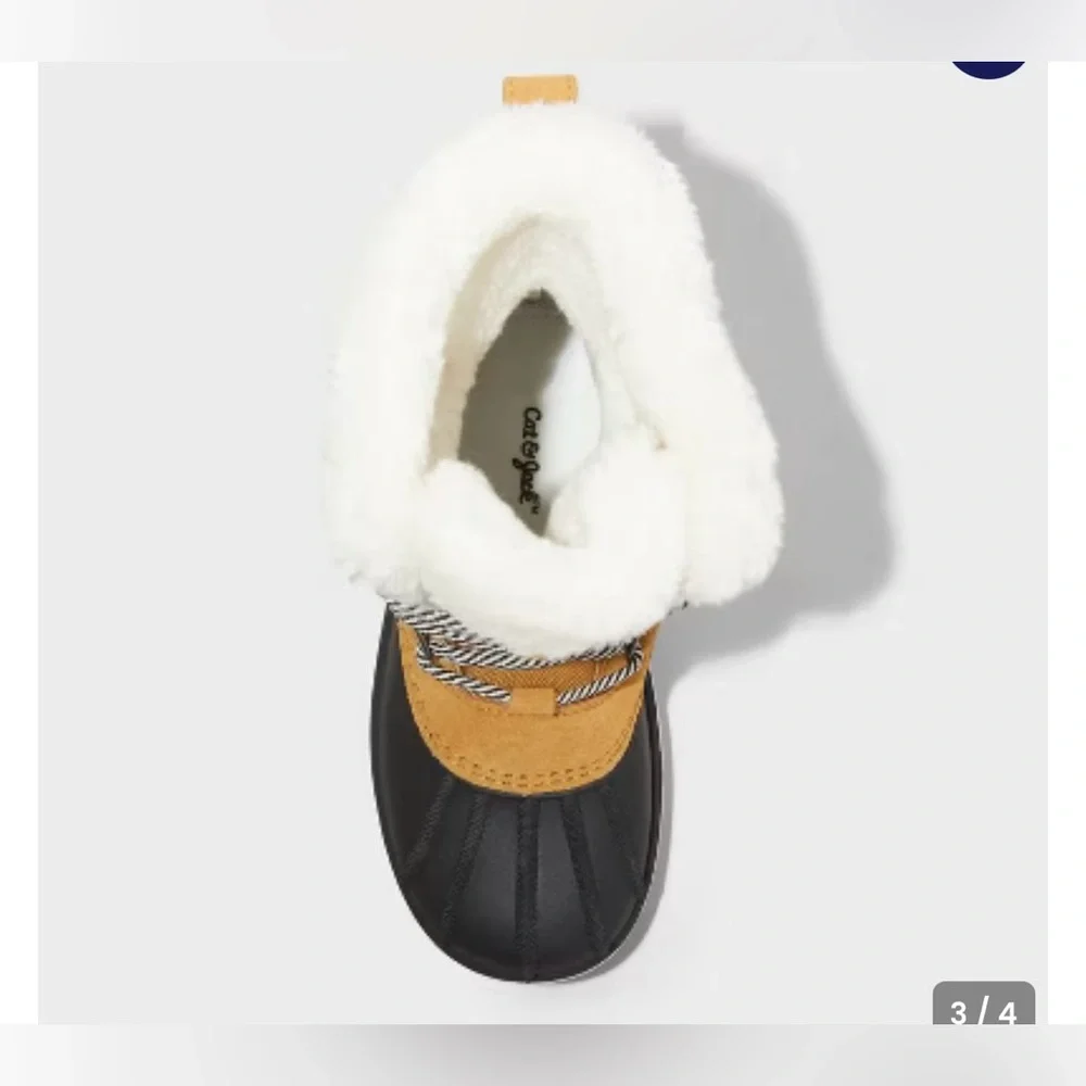 Cat & Jack Tan and Black Kids Boots